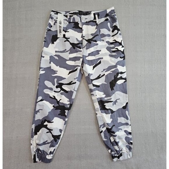 Women's V.I.P.  Jeans Jogger Style Pants SZ 15 L32 Gray Camouflage NWT! - Picture 1 of 12